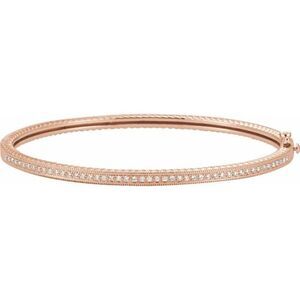 14k Rose Gold 1 1/2CTTW Diamond Bangle